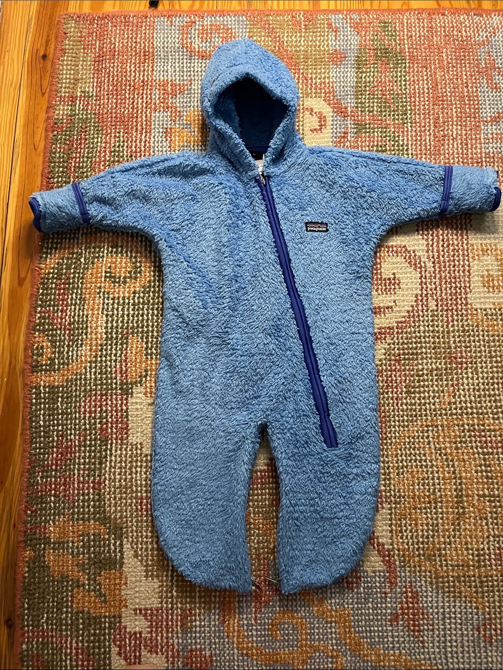 Patagonia Baby Fleece Bunting Suit Blue 12M GUC